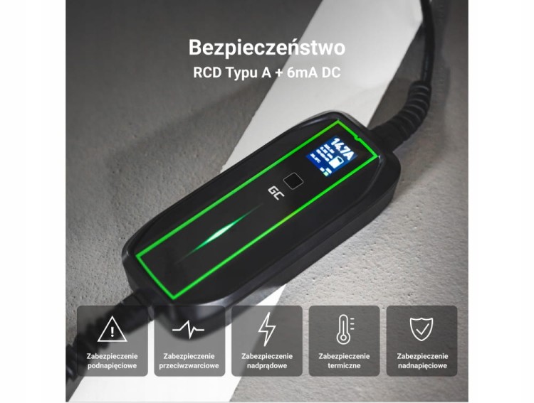Green Cell EV16 Ładowarka mobilna 3.6kW 6.5 metra schuko do hybryd i EV
