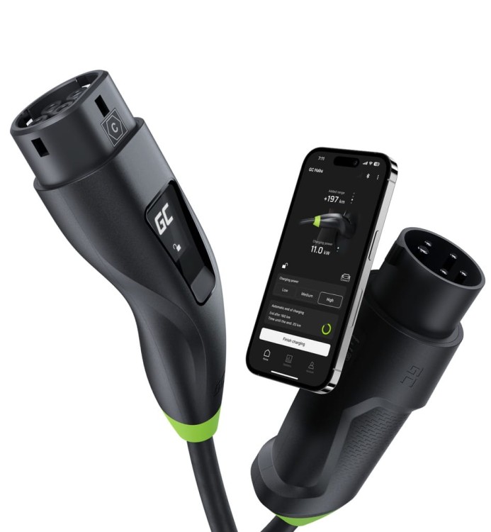 Green Cell Habu Ładowarka mobilna EV 11kW 7metrów Typ 2 16A Aplikacja