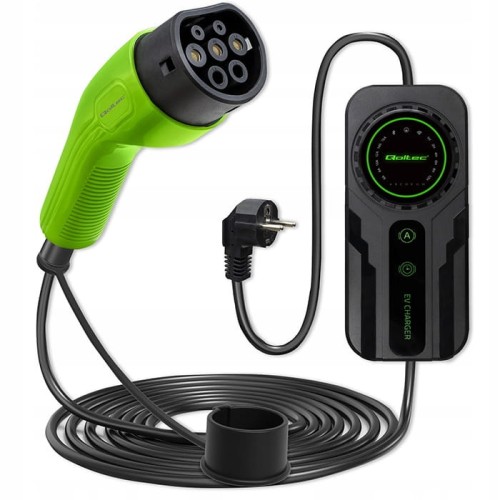 Ładowarka EV Qoltec mobilna 3.7kW + Schuko + torba + regulacja / kabel 5m