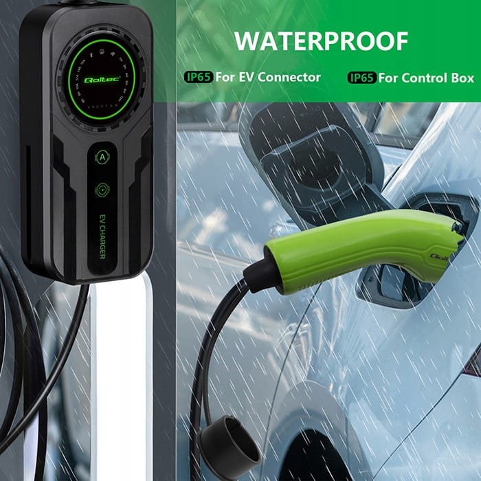 Ładowarka EV Qoltec mobilna 3.7kW + Schuko + torba + regulacja / kabel 5m