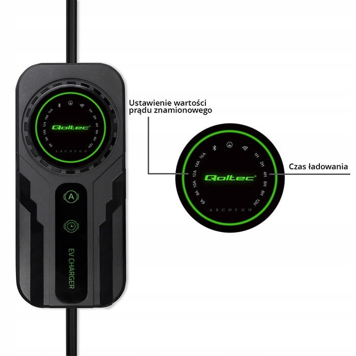 Ładowarka EV Qoltec mobilna 3.7kW + Schuko + torba + regulacja / kabel 5m