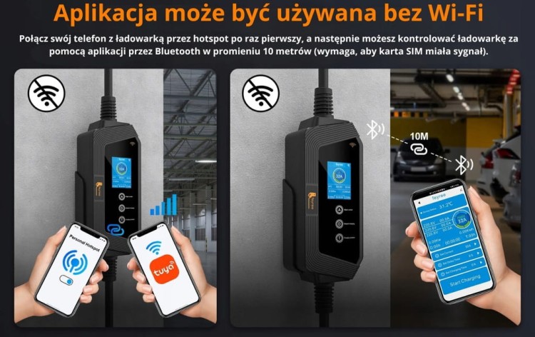 Ładowarka EV Feyree mobilna 22kW /kabel 5M/ RCD-B / Plug&Play / APP / 8-32A