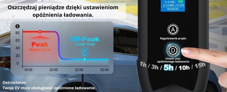 Ładowarka EV Feyree mobilna 3,5 kW / kabel 5M / Plug&Play / +Torba / 8-16A