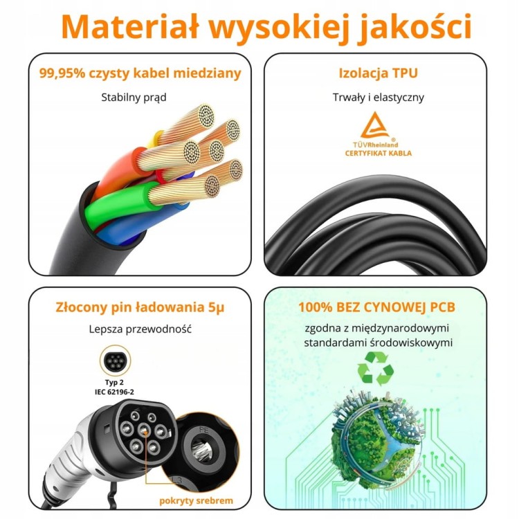 Ładowarka EV Feyree mobilna 3,5 kW / kabel 5M / Plug&Play / +Torba / 8-16A