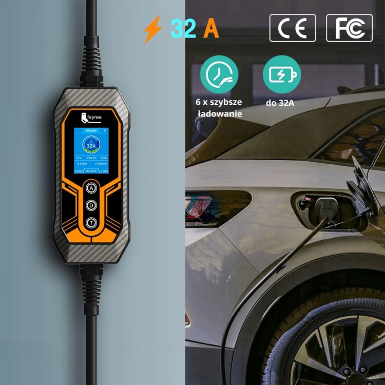 Ładowarka EV Feyree mobilna 7kW /kabel 5M/ RCD-B / Plug&Play / APP / 8-32A