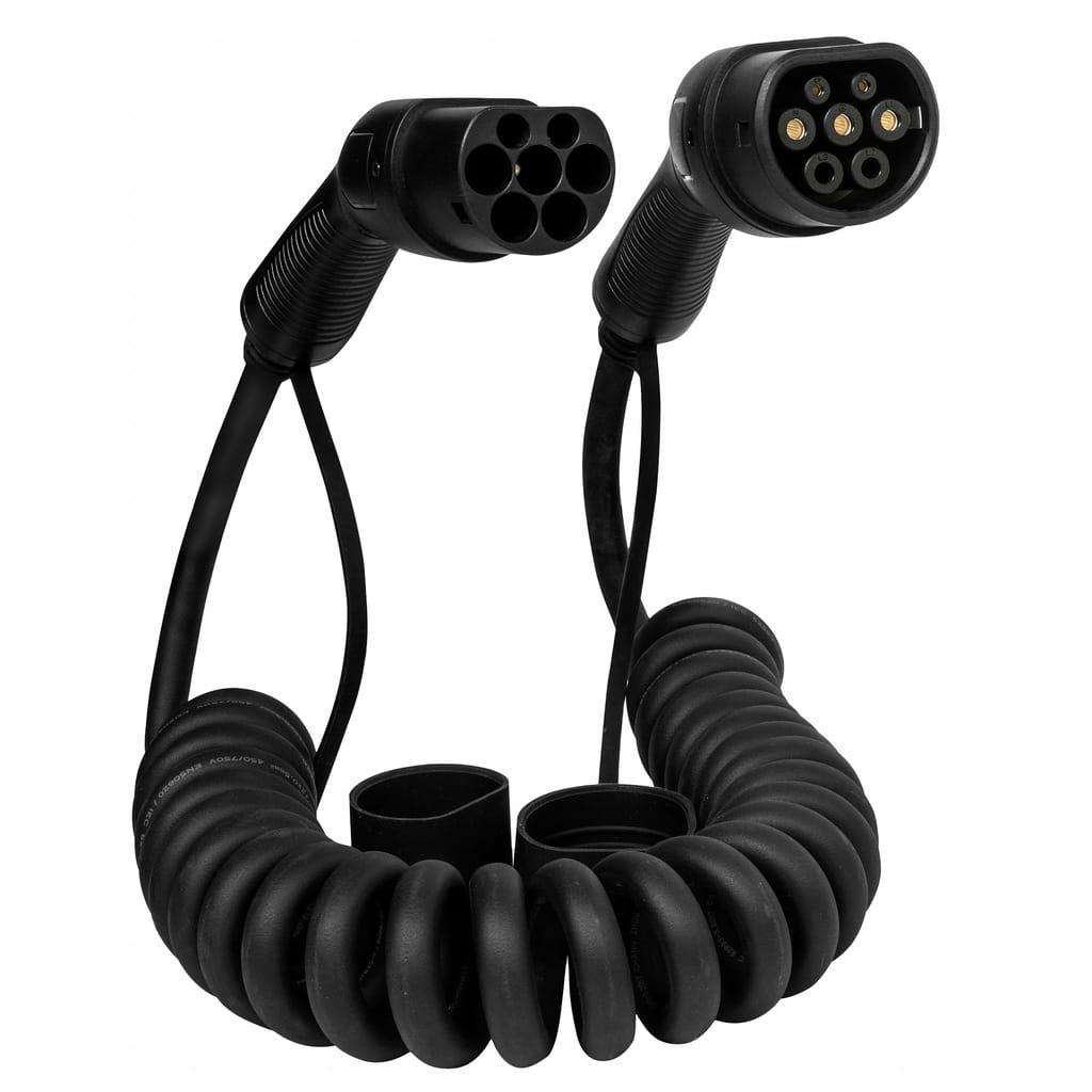 Kabel ładowania samochodów EV Defenzo Spiro Type 2 22kW 7m Zestaw Etui