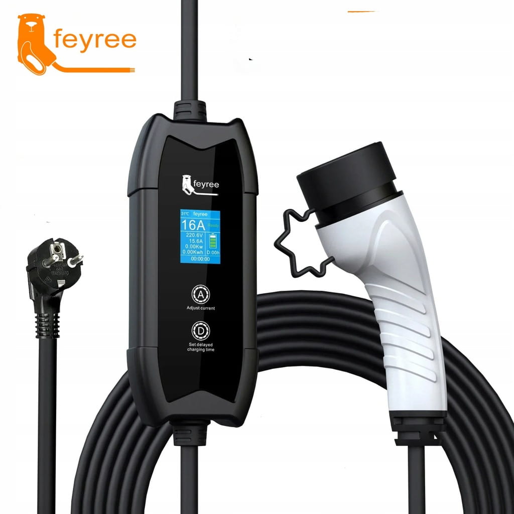 Ładowarka EV Feyree mobilna 3,5 kW / kabel 5M / Plug&Play / +Torba / 8-16A
